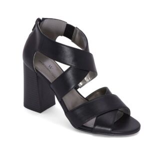 Worthington  Women's Bassett Heels Pumps Open Toe Sandals Black size 8